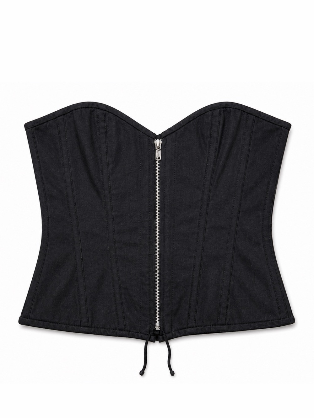 NWT Daisy Corsets Top Drawer Lace Back Zip Front Corset - Black